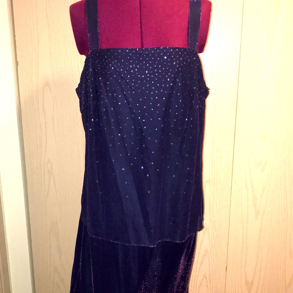 Onyx Nite Vintage 90’s Purple Party Shimmer Dress Size 16 Wendye Chaitin